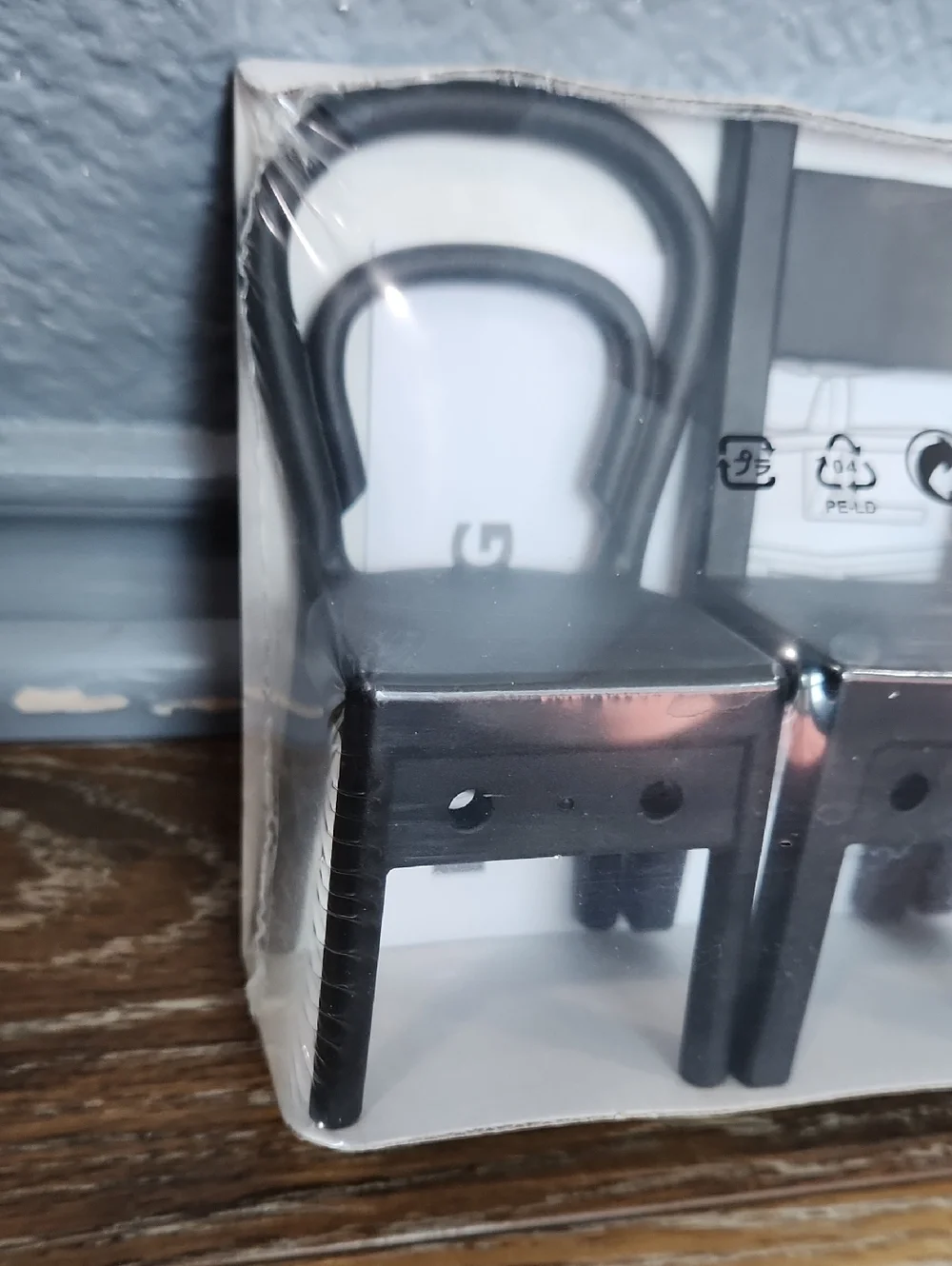 NWT Ikea Fjantig Black Mini Chair Wall Hooks